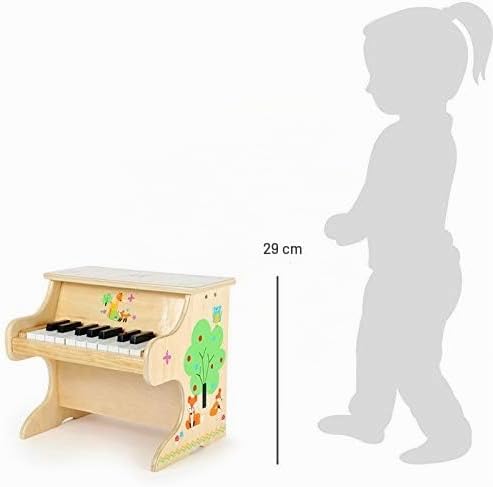 Small Foot Klavier Kleiner Fuchs aus Holz, Kinderinstrument mit Einer Tonleiter für erste Musikerfah