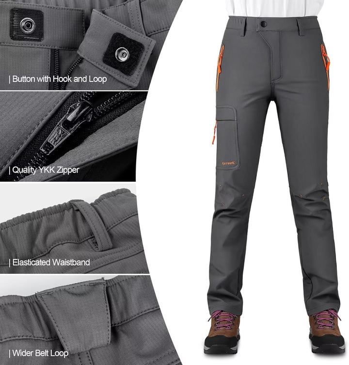 KUTOOK Damen Wanderhose Hp311 L Kurz Grau, L Kurz Grau