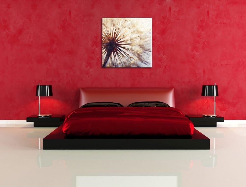 Pixxprint Schöne Pusteblume als Leinwandbild/Grösse: 70x70 cm/Wandbild/Kunstdruck/fertig bespannt, 7