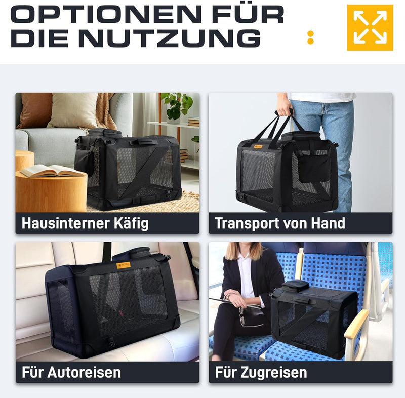 PetProved Hundebox Auto Hundetransportbox Transportbox Hund Hundebox Faltbar für Zuhause Faltbare Hu