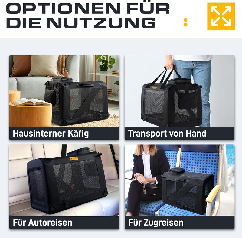 PetProved Hunde Reisebox Hundetrage Haustiertragetaschen für Hunde Kleine Hunde Autobox Transportbox