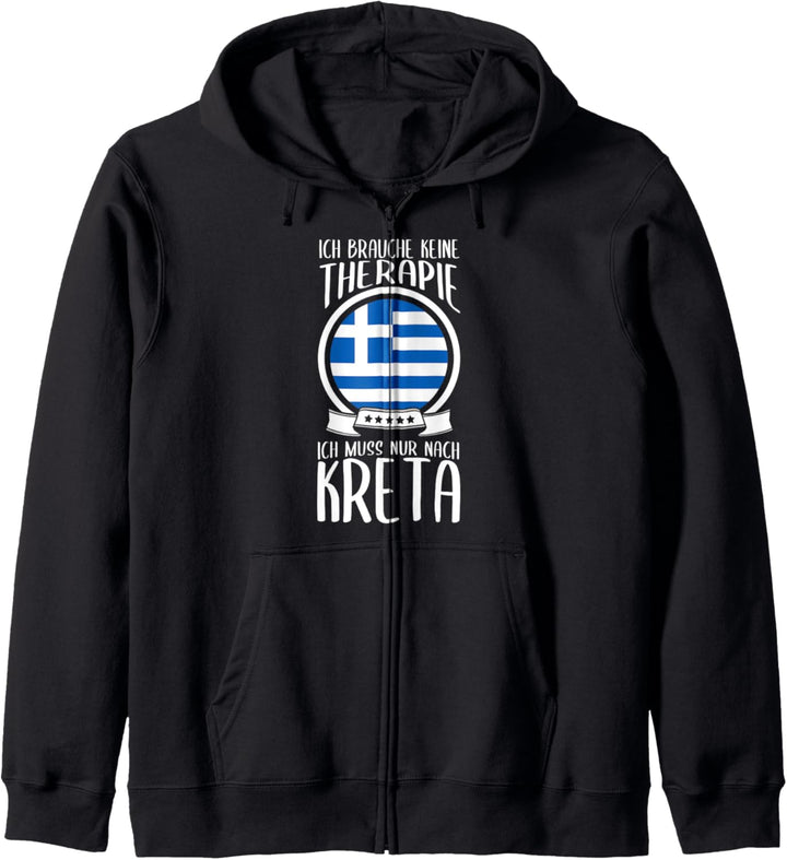 Keine Therapie Ich Muss Nur Nach Kreta Griechenland Urlaub Kapuzenjacke