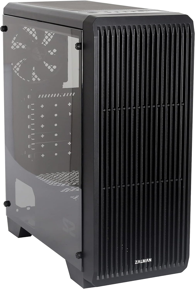 Zalman S2 PC Midi Tower ATX Gehäuse mit Lüfter, Computer Case ATX Gaming, PC Gehäuse Durchsichtig mi