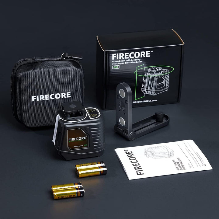 Firecore Kreuzlinienlaser, 360° selbstnivellierender Linienlaser mit horizontalen und vertikalen Lin