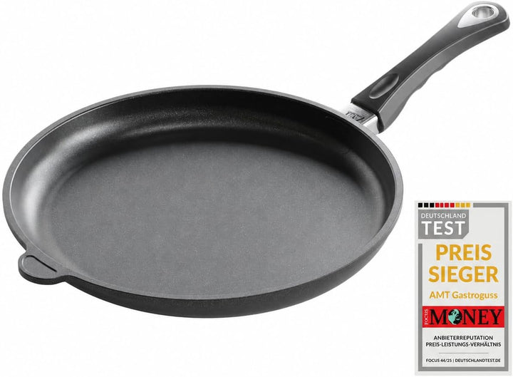 AMT Gastroguss Bratpfanne 32 cm Ø Schwenkpfanne 4 cm hoch, fester Stiel, nicht induktionsgeeignet, L