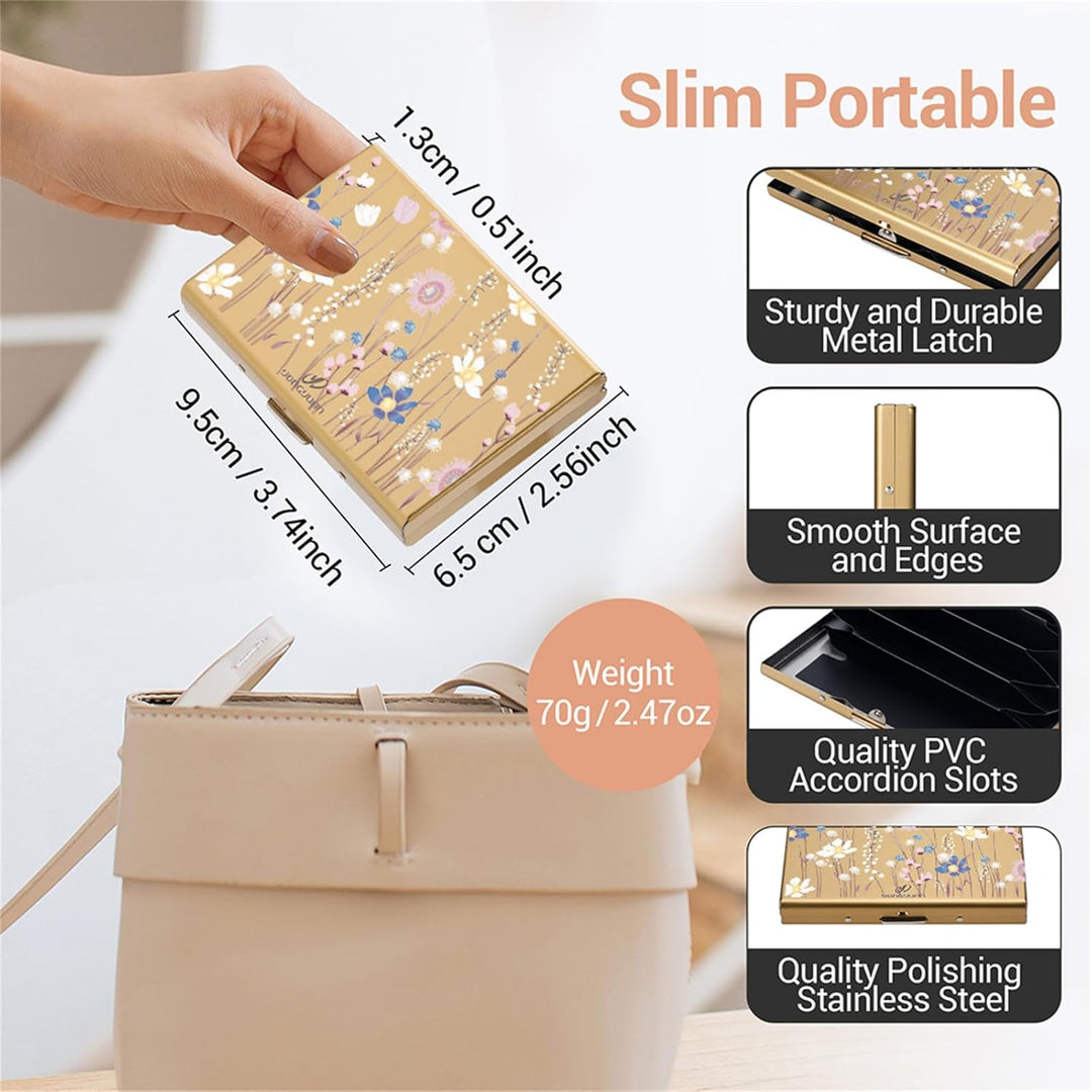 BONSYL® Kreditkartenetui aus Metall, RFID Blockierendes Edelstahl Kartenetui, Ultradünne Metall Geld