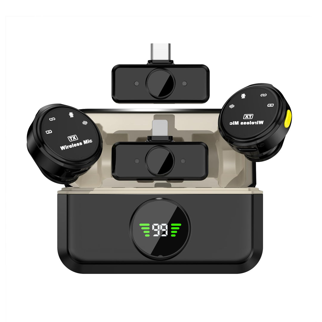 Mini Lavalier Wireless Mikrofon, Kabellose Bluetooth Ansteckmikrofon für iPhone/Android/PC Handy Wir