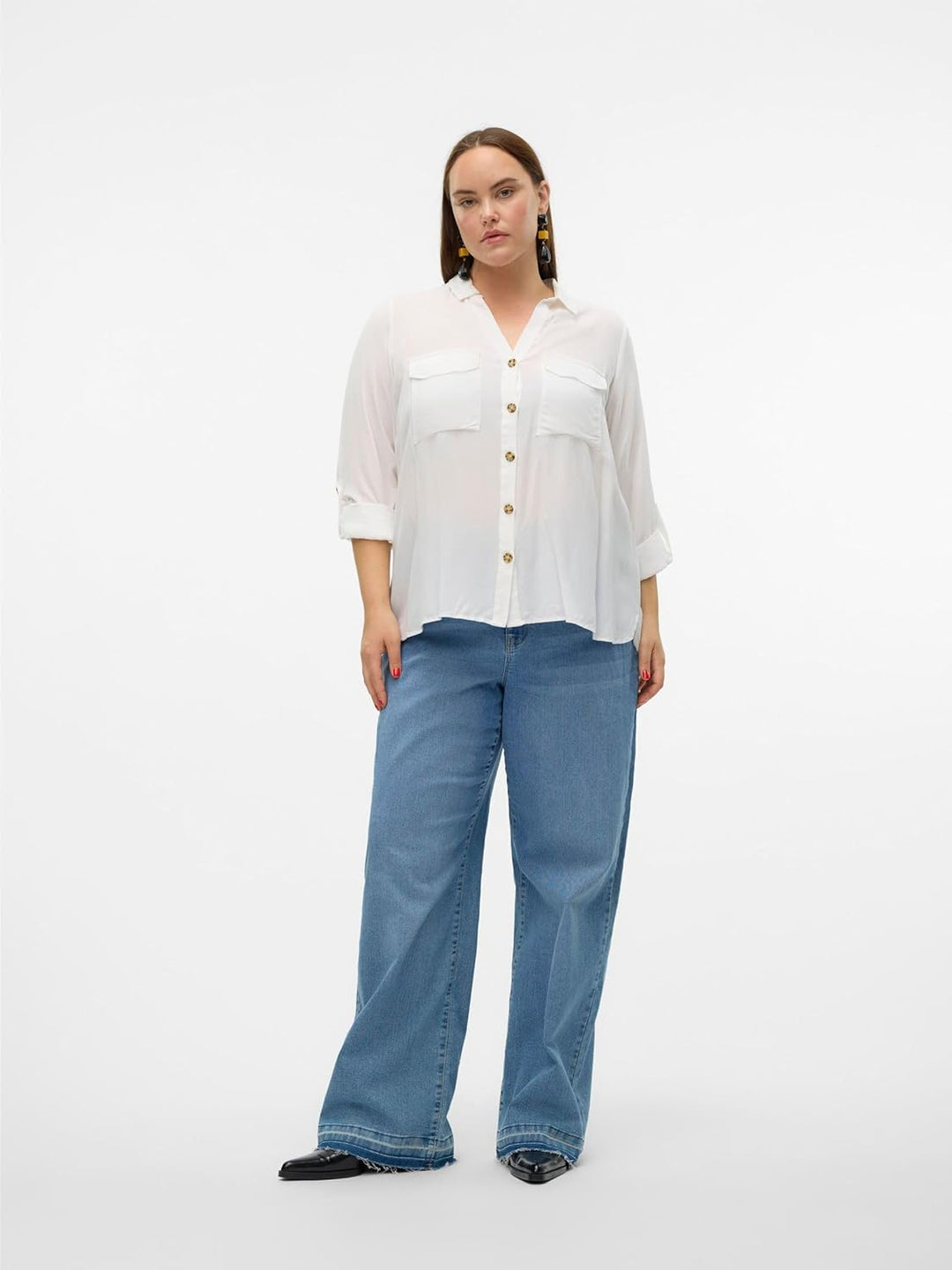 Vero Moda Female Hemd VMCBUMPY Hemd 44 Grosse Grössen Snow White, 44 Gro&#xDF;e Gr&#xF6;&#xDF;en Sno