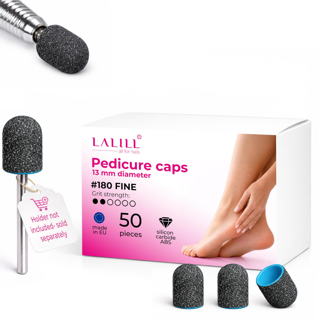 LALILL Schleifkappen LUX 50 Stück – Grafit Fräskappen für Nagelfräser – Maniküre, Pediküre & Podolog