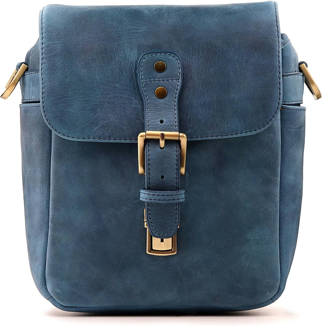 MegaGear MG1330 Torres Mini Kameratasche - Kuriertasche aus echtem Leder für Spiegellose, Sofortbild