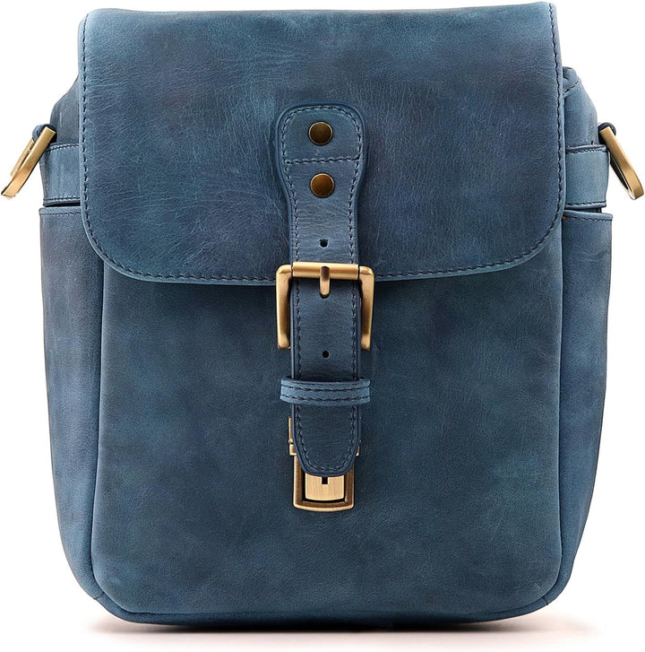 MegaGear MG1330 Torres Mini Kameratasche - Kuriertasche aus echtem Leder für Spiegellose, Sofortbild