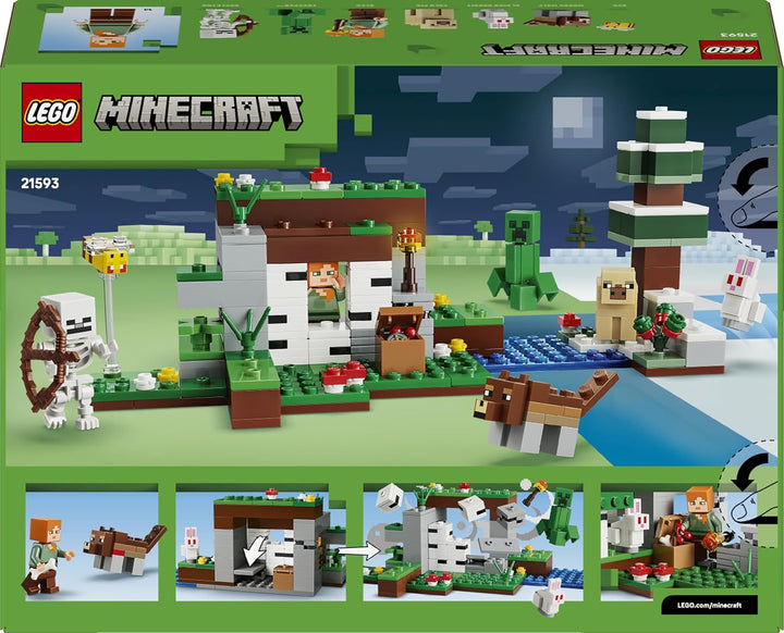 LEGO Minecraft Erstes Abenteuer in der Nacht - Interaktives Spielzeug mit 7 Figuren inkl. Alex, Cree