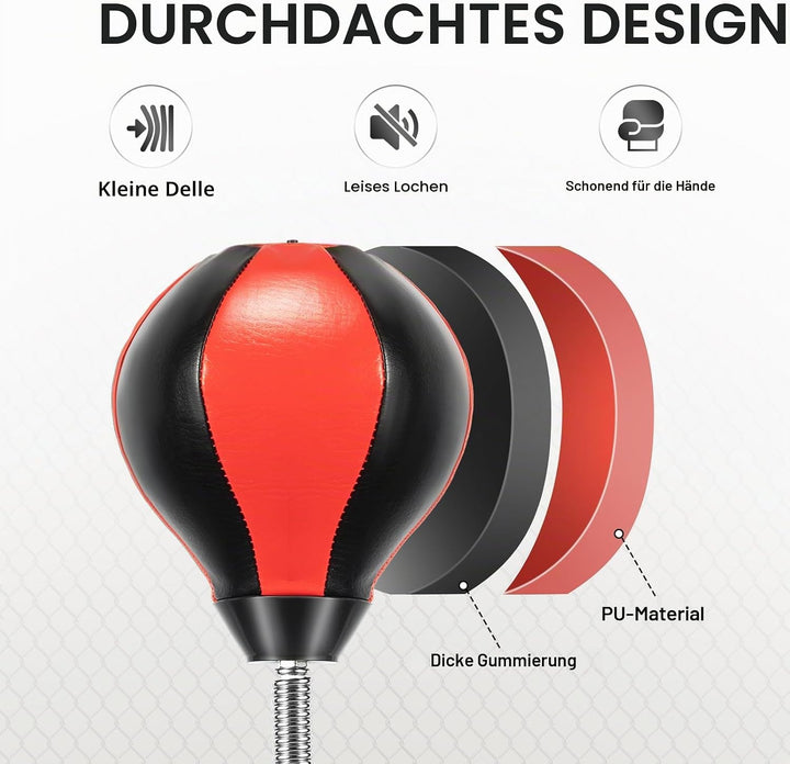Boxbirne Stehend Boxsack mit Ständer Boxständer mit Punchingball und Reflexstange Boxball mit Stände