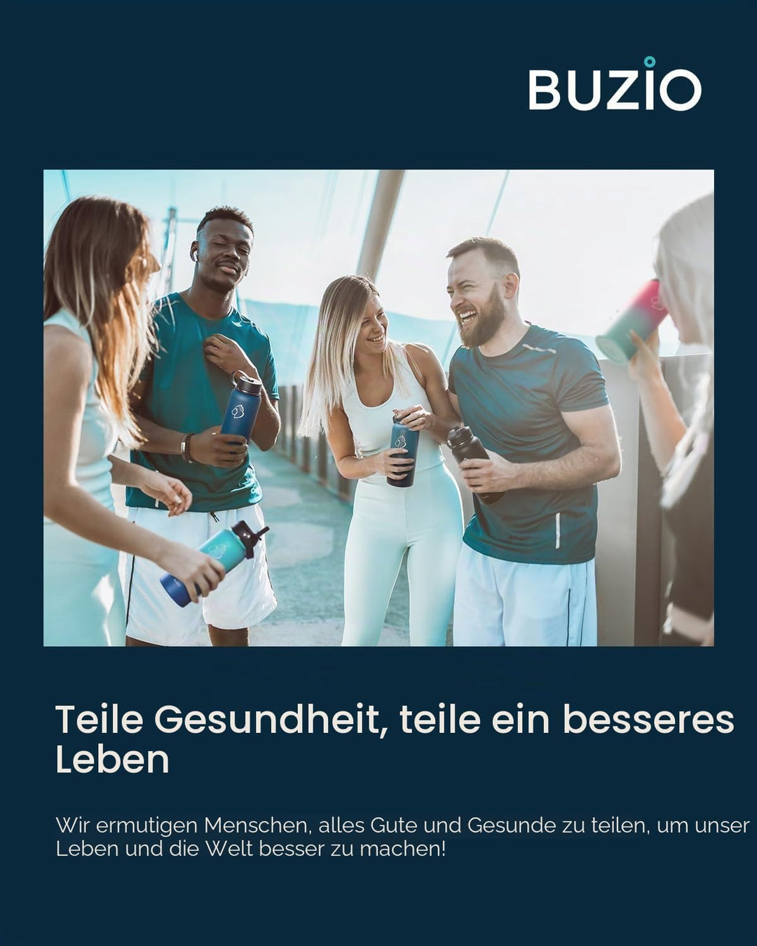 Trinkflasche Edelstahl 1l, BUZIO Edelstahl Trinkflasche 1l mit Strohdeckel Flexkappe kalt für 48 Stu