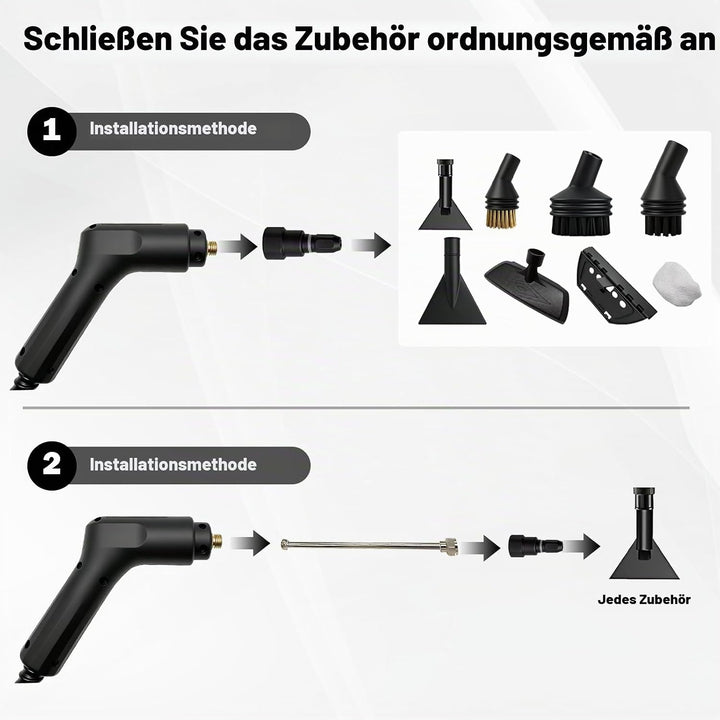 Timisea Professionaler Dampfreiniger für Alles - 15 Sekunden Schnellaufhezung, 360° Heizung, Kraftvo