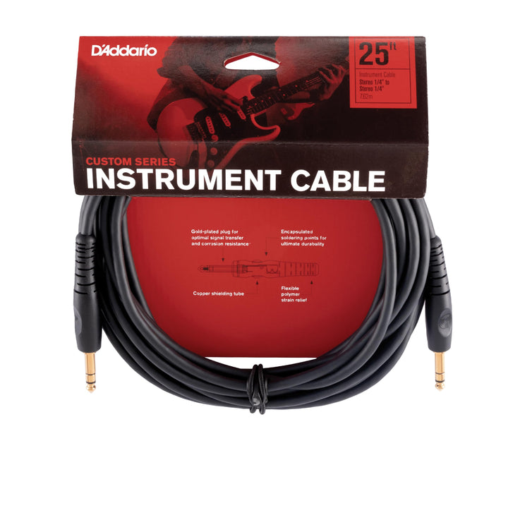 Planet Waves PW-GS-25 Custom Series Cables Instrumentenkabel 7,5m (25 Fuss) schwarz 25 Feet, 25 Feet