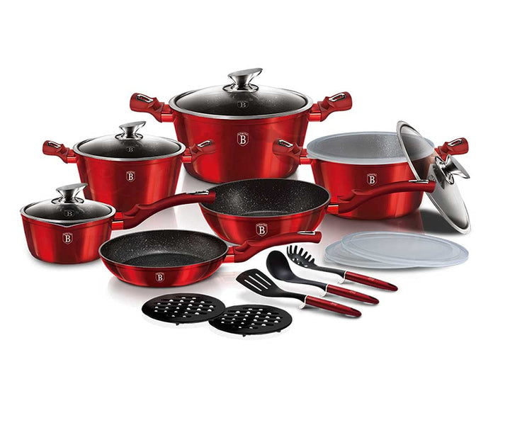 Berlinger Haus - BH/7035 - Küche von 18 PCs, Ausgabe der Burgundy Metallic Line Variety Pack Metalli