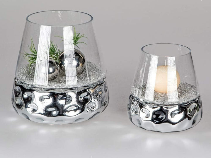 Formano Windlicht 'Dots', 27 cm, Silber-klar