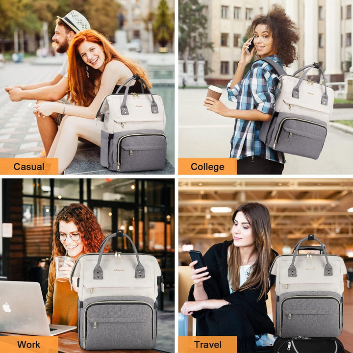 LOVEVOOK Laptop Rucksack Damen 15,6 Zoll, Gross Schulrucksack Teenager, Rucksack Handgepäck, Wasserd