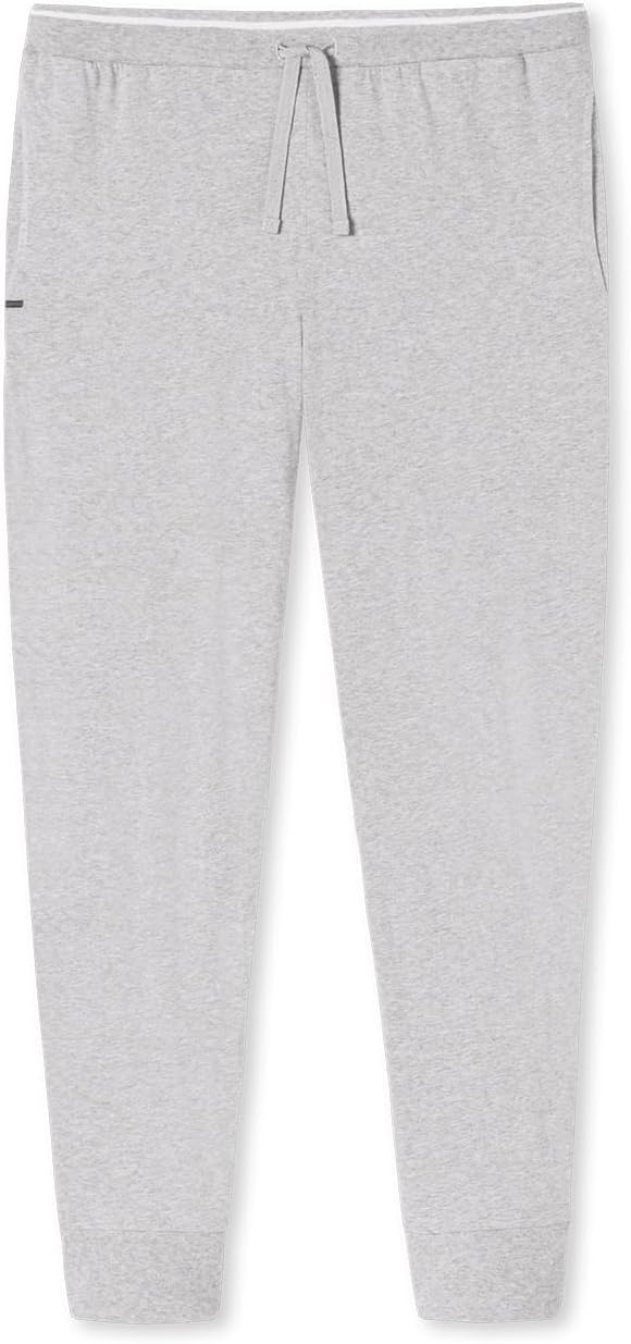 Schiesser Herren Schlafhose lang mit Bündchen - Mix + Relax - Organic Cotton 52 Grau-mel._182183, 52