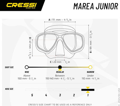 Cressi Marea Jr - Maske oder Maske Marea Jr + Schnorchel Top zum Tauchen und Schnorcheln, Einheitsgr