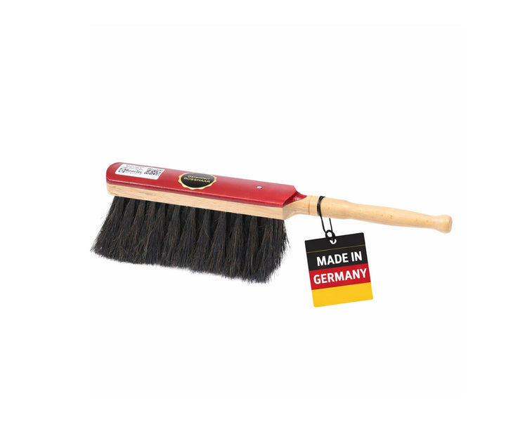 BawiTec Hochwertiger Handfeger Handbesen 29 cm lang Echt Rosshaar lackiert 2tlg. weich Garantiert Ro