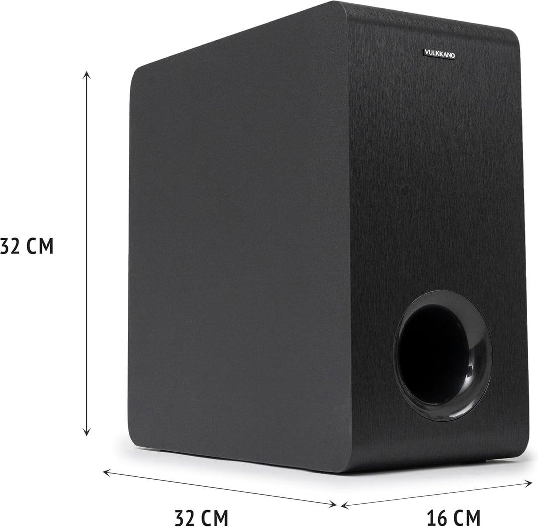 VULKKANO SUB6 MKII Kompakter aktiver Subwoofer mit 15,2 cm (6 Zoll) mit tiefem Bass und elegantem De