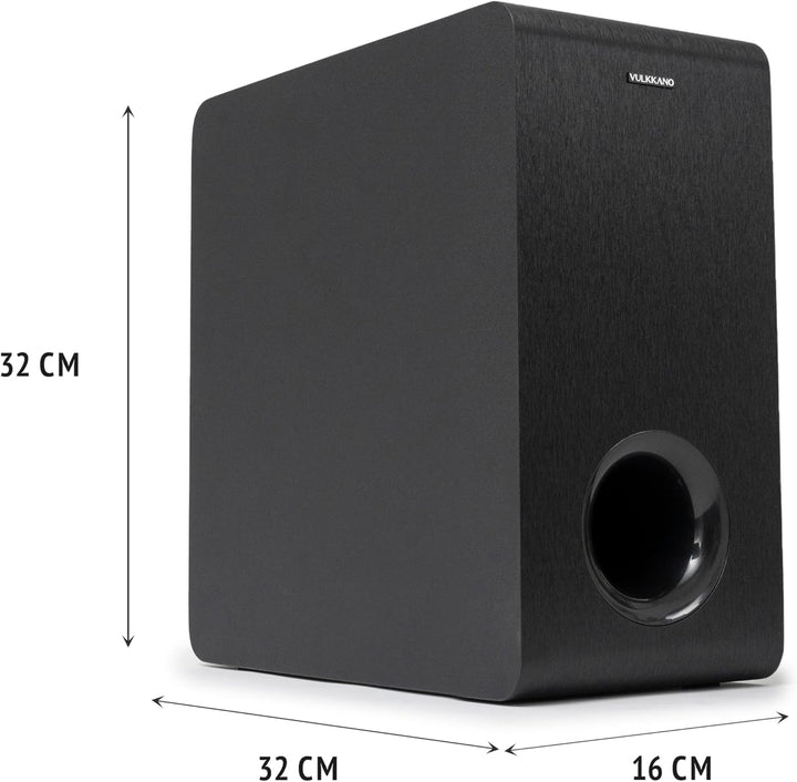 VULKKANO SUB6 MKII Kompakter aktiver Subwoofer mit 15,2 cm (6 Zoll) mit tiefem Bass und elegantem De