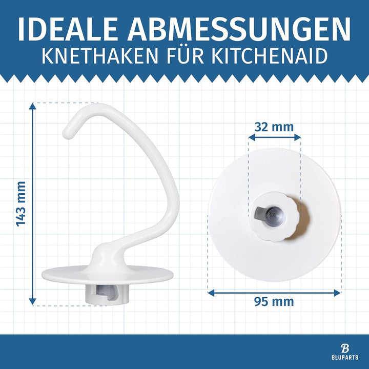 Knethaken für KitchenAid K45DH / 5K452DH passend für Küchenmaschinen mit kippbaren Motorkopf passend