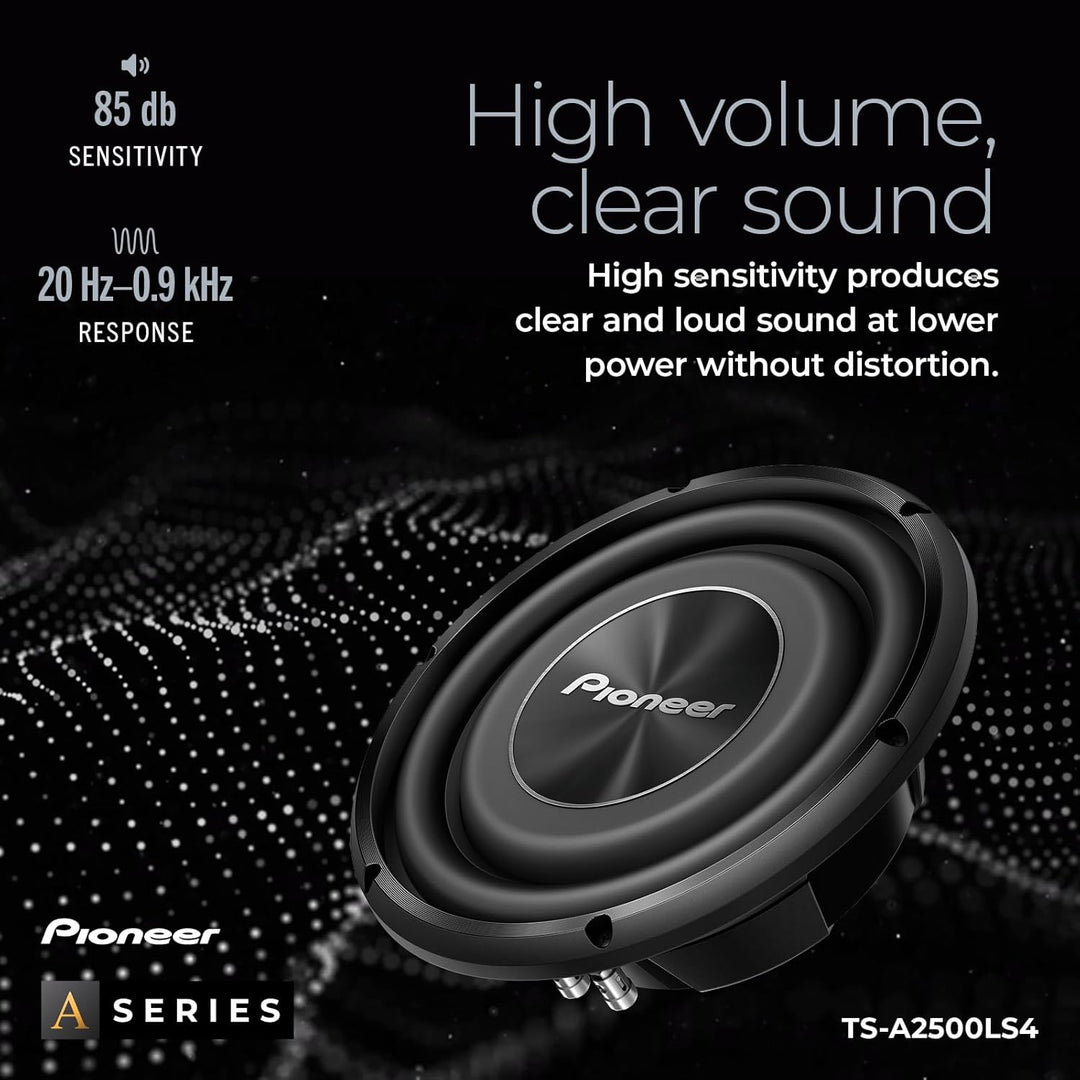 Pioneer TS-A2500LS4 Passiv Subwoofer, leistungsstarker Subwoofer mit 1200 W Maximalleistung, 25 cm,
