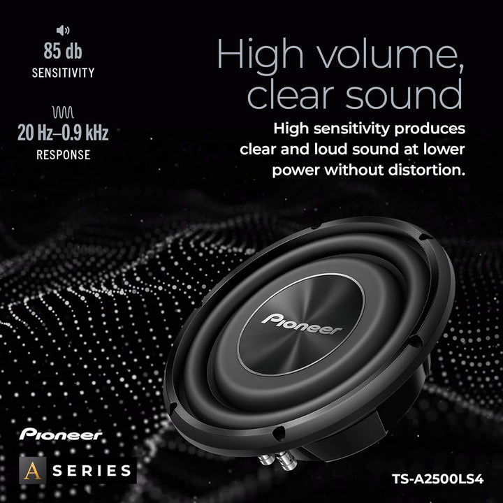 Pioneer TS-A2500LS4 Passiv Subwoofer, leistungsstarker Subwoofer mit 1200 W Maximalleistung, 25 cm,