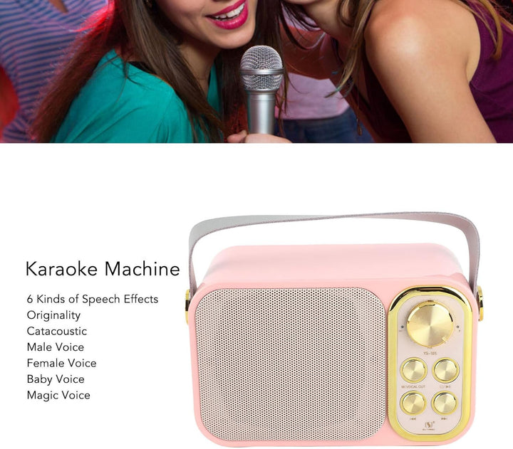 Fdit Outdoor-Gesangsmaschine, Karaoke-Maschine Mini 6 Arten von Spracheffekten 5 Stunden Sofortiges