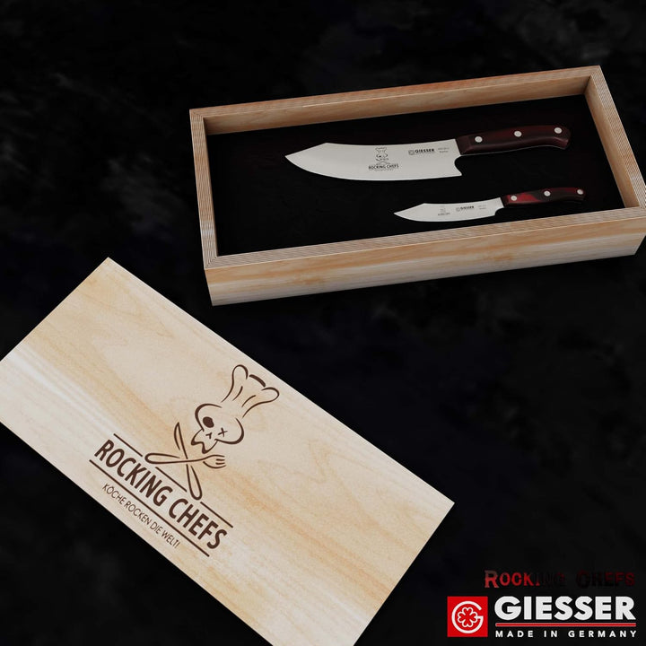 Giesser seit 1776 - Made in Germany - PremiumCut, Rocking Chef, Messerset 2 teilig, Kochmesser 20 cm