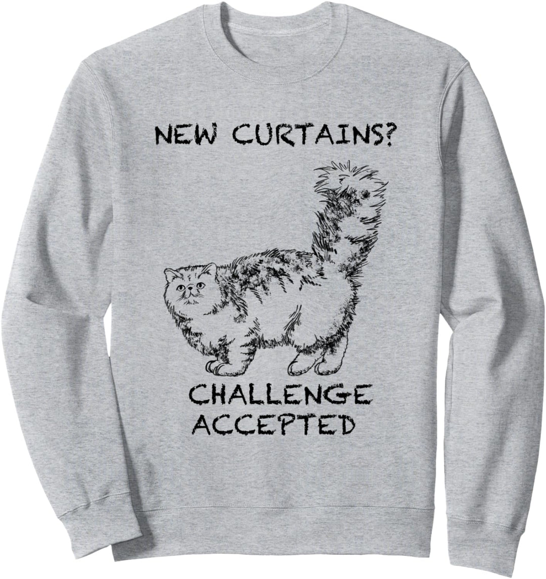 Persische Lustige Katze Zitat Hand gezeichnete Kunst Sweatshirt