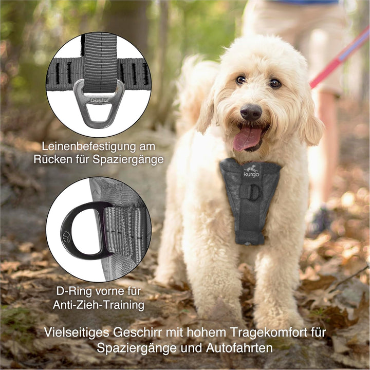 Kurgo Tru-Fit Hundegeschirr, Crash-Test-erprobtes Auto-Sicherheitsgurt, Für Hunde von 2 bis 5 kg, Gr