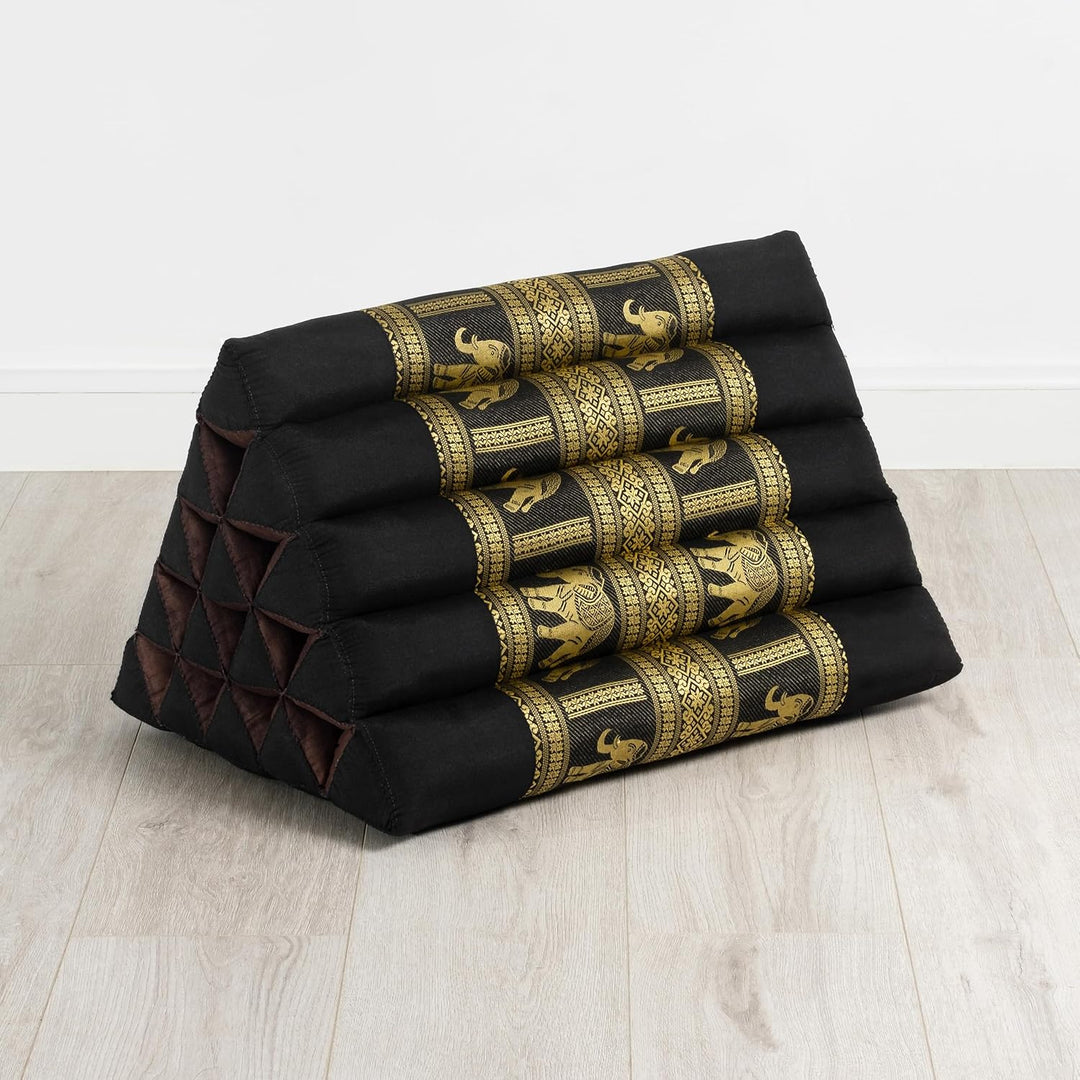 livasia Rückenstützkissen extrahoch mit Thaiseide, Dreieckskissen für Garten/Balkon, Keilkissen mit