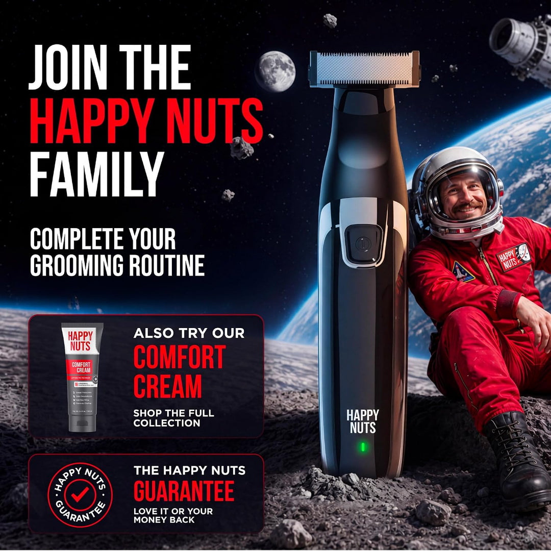 HAPPY NUTS The Ballber™ Electric Body Hair Trimmer for Men - Mens Body Groomer Kit for Privates - IP