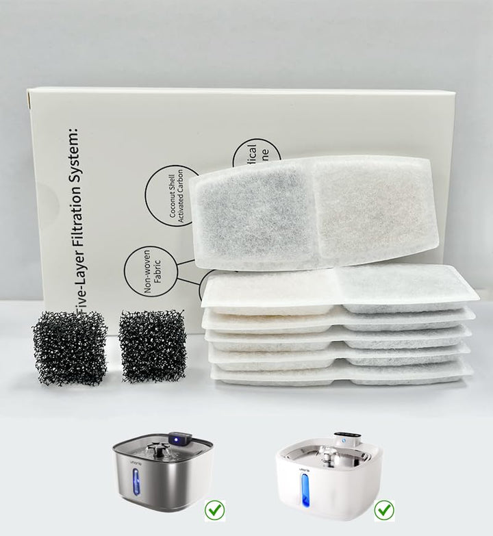 6 Filters, Katzenbrunnen Kabellos mit Bewegungsmelder, 6 Filters