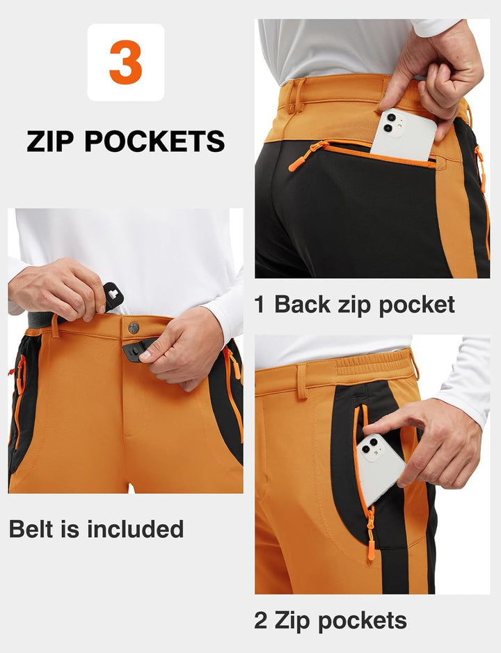Herren Wanderhose Gefüttert Winterhose Wasserdicht Winddicht Warm Verdickte Softshellhose Outdoorhos