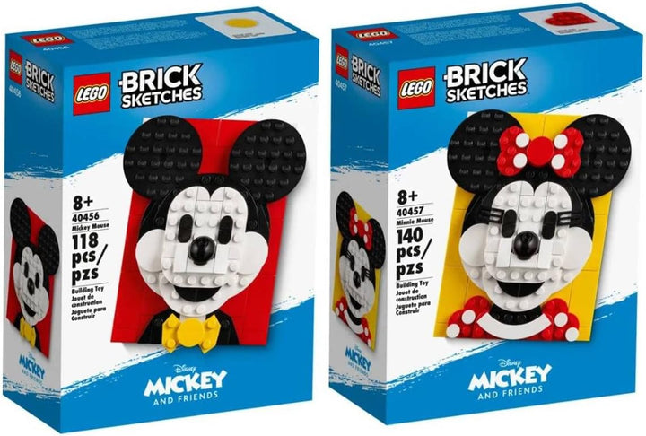 Lego Brick Sketches Mickey (40456) & Minnie Mouse (40457) Exclusive Bundle
