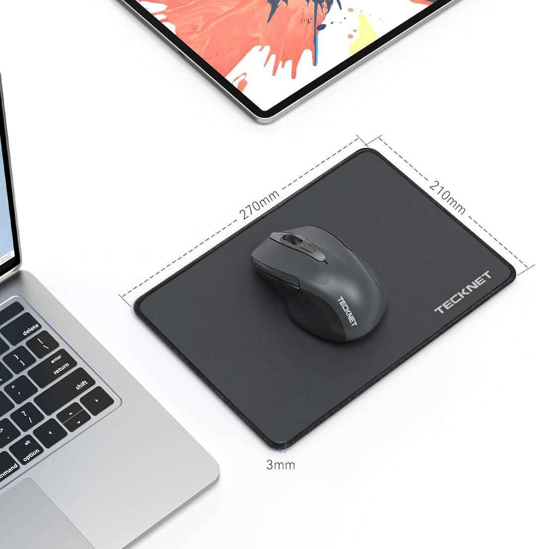 TECKNET Mauspad, 3 Pack Mousepad 280 x 210 mm, wasserdichte Gaming Mauspad Mausmatte mit vernähte Ka