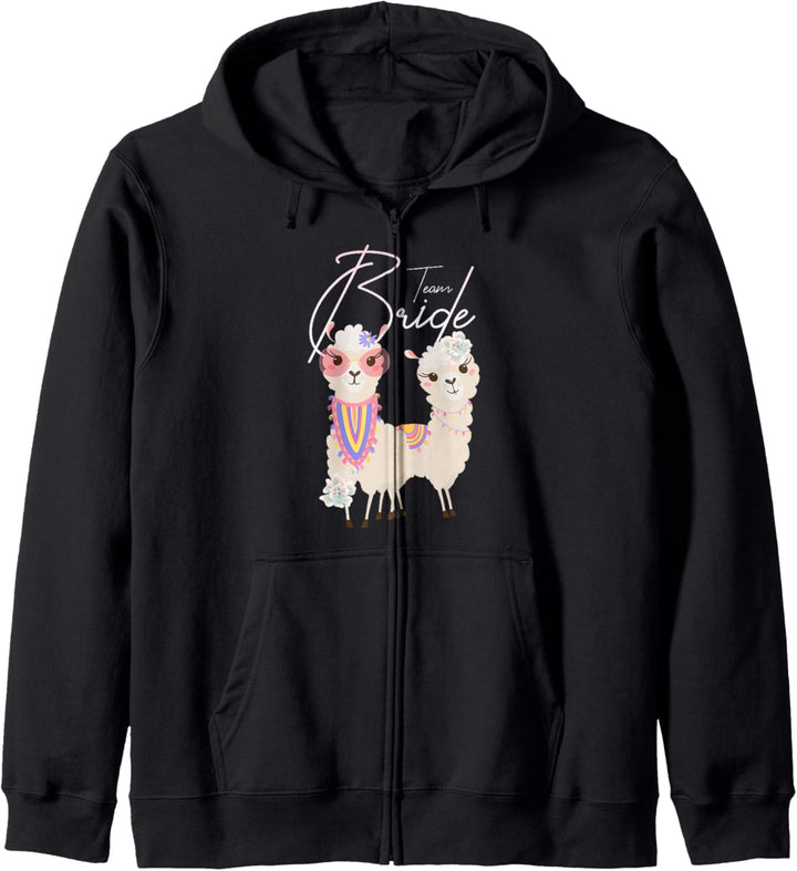 Team Braut JGA Alpaca Hochzeit Junggesellenabschied Kapuzenjacke