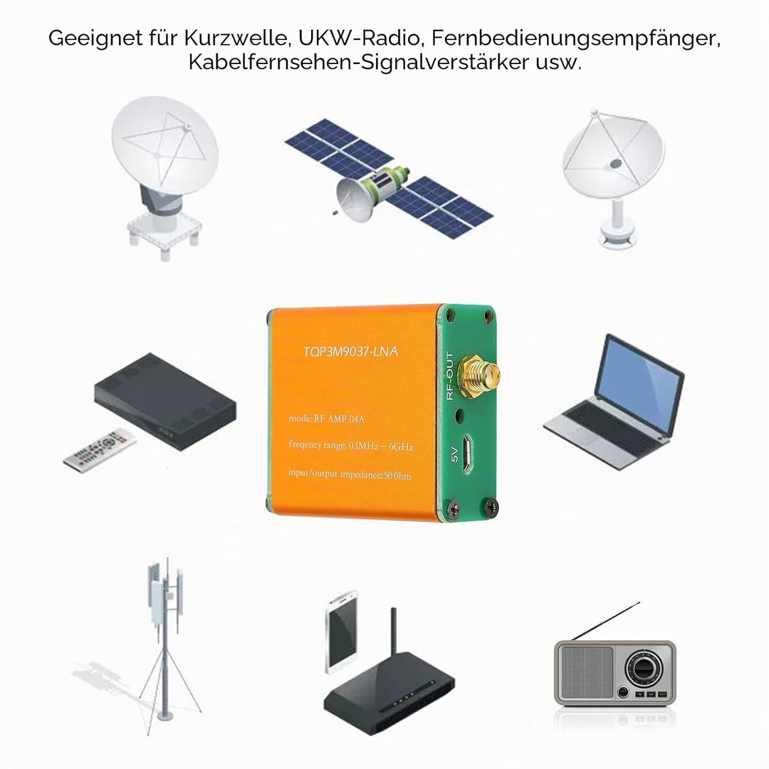 HF Verstärker, LNA Modul Verstärkung 20DB Audioverstärker RF Verstärkermodul 0.1MHz-6GHz Frequenzfäh