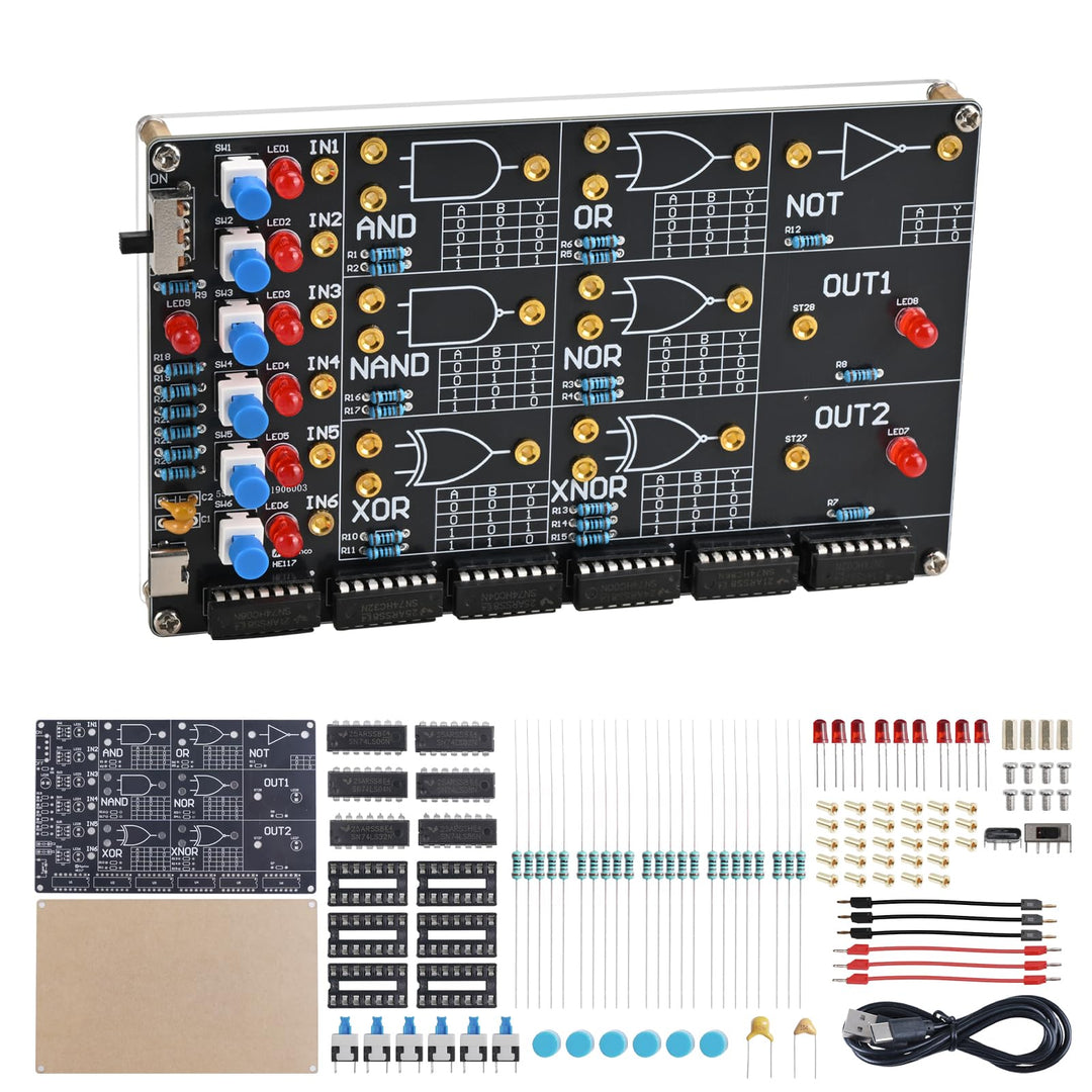 DIY Logikgatter Lötbausatz mit LED Anzeige, BANRIA Elektronik Lötset zum Löten Lernen mit AND OR NOT