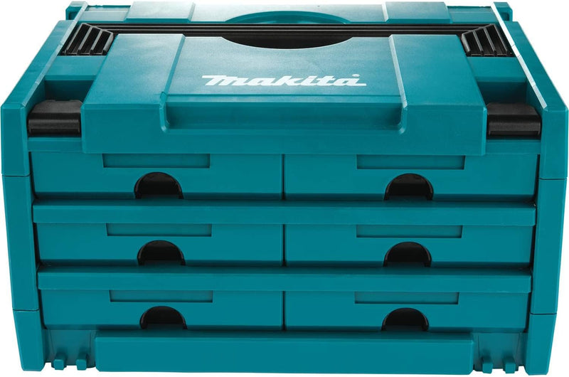 Makita P-84333 Makpac Koffer mit 6 Schubladen Blau, Schwarz