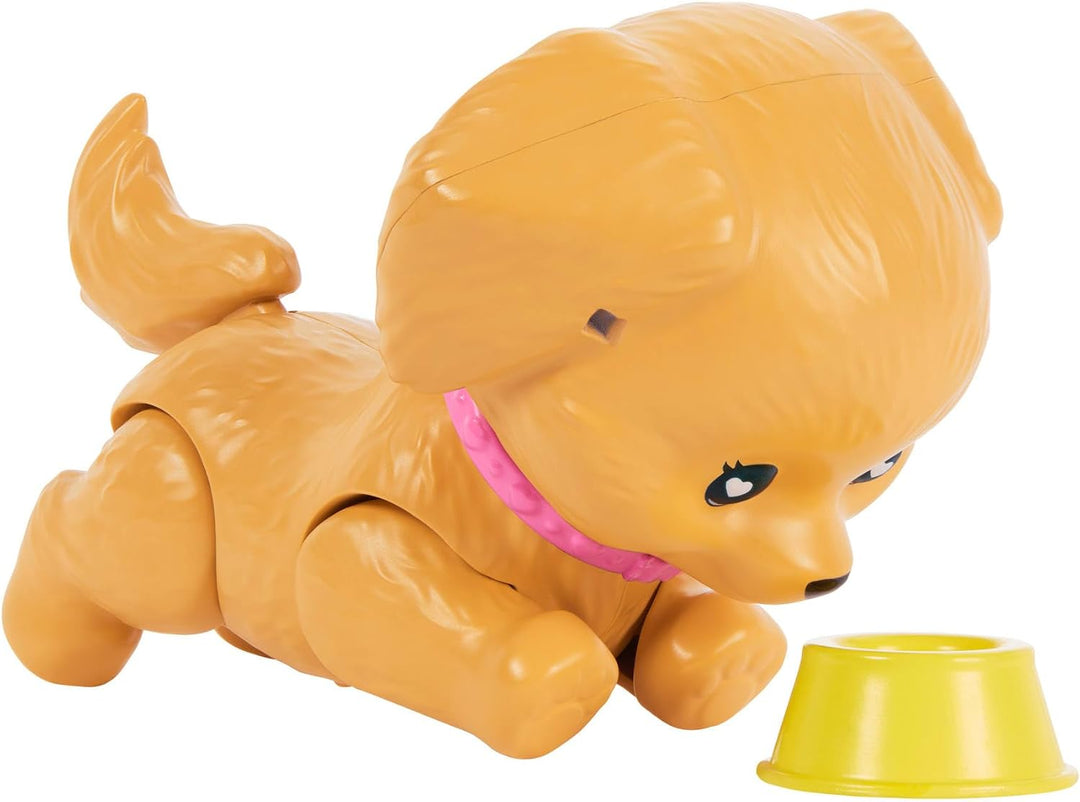 Barbie Brünette „Pets Skate and Run Puppe mit Rollschuh-Hündchen, Leine, passenden Rollschuhen, Sonn
