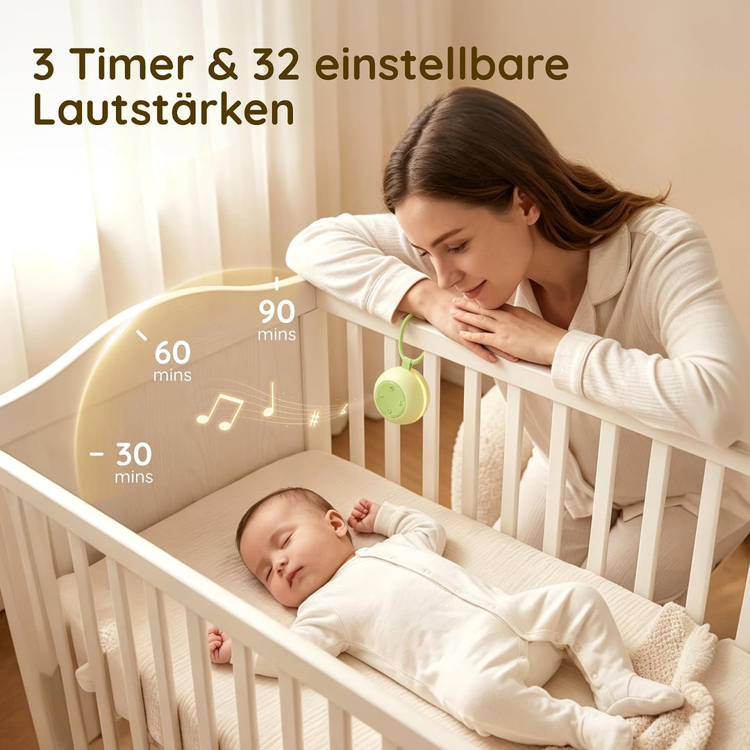 White Noise Machine Baby mit Nachtlicht &amp; Tragbar, Weisses Rauschen Baby