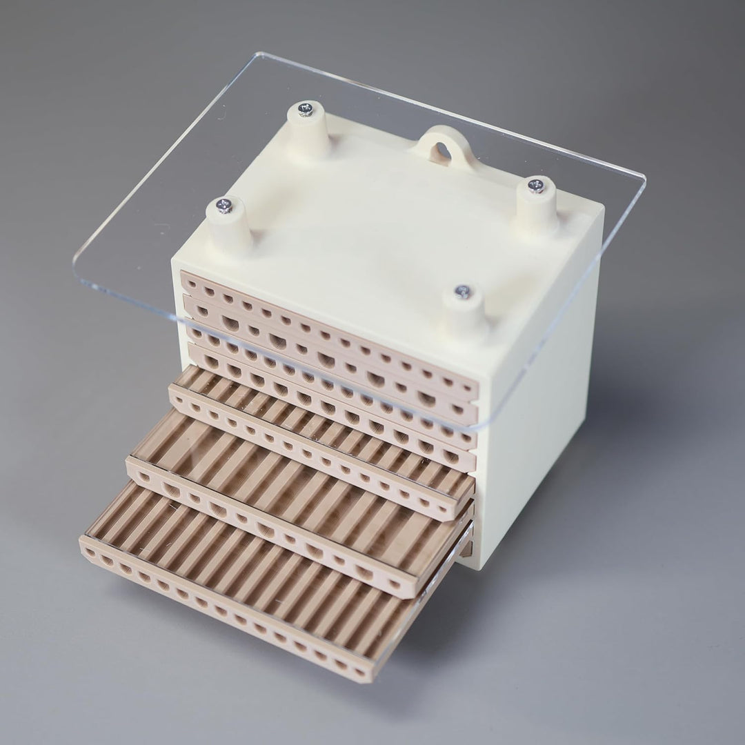 Wildbienen Nistkasten PRO mit Beobachtungs-Nest | Bienenhotel Wetterfest für Bienen