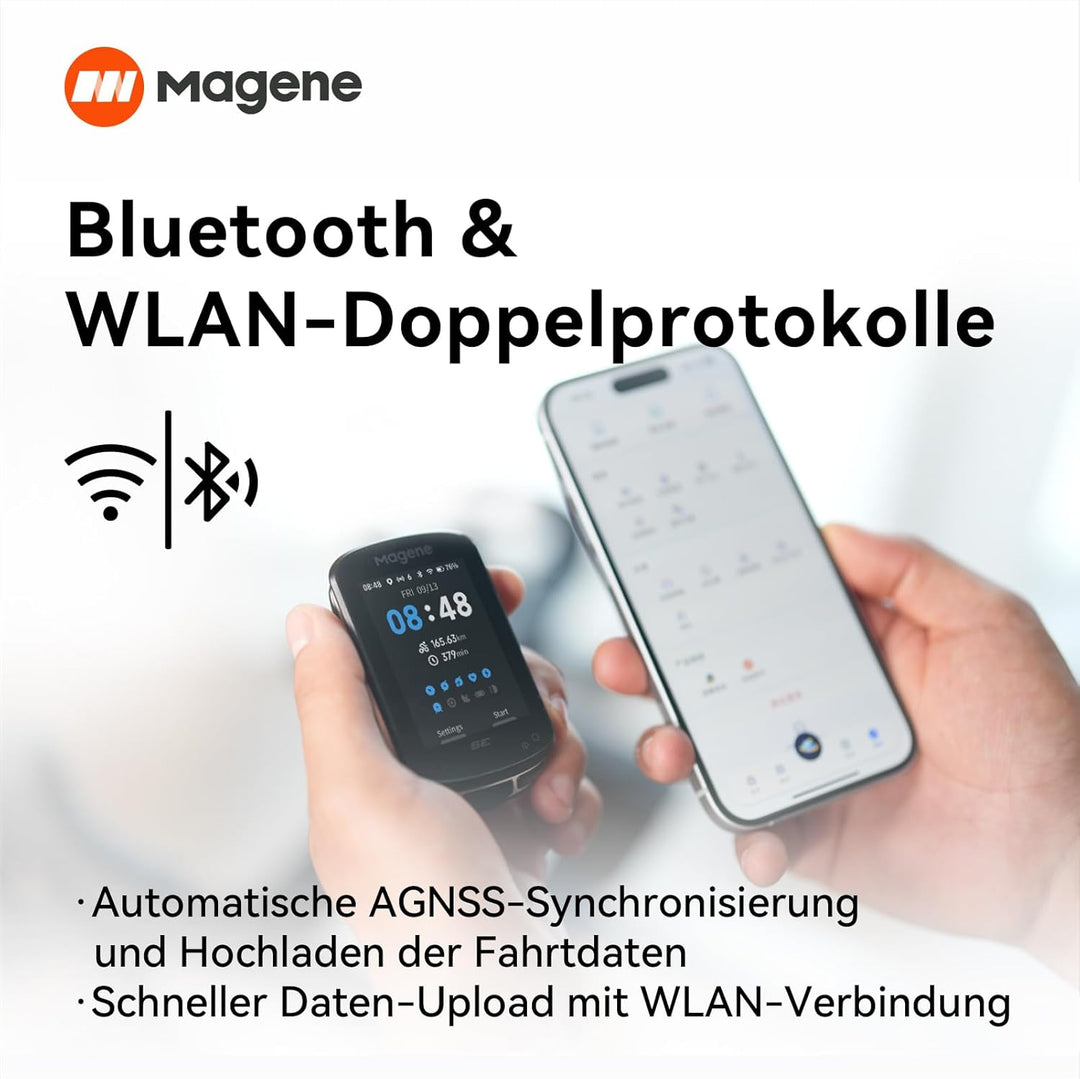 Magene C506SE GPS Kabellos Fahrradcomputer, Streckennavigation, 2,4-Zoll-wasserdichte-Farbbildschirm