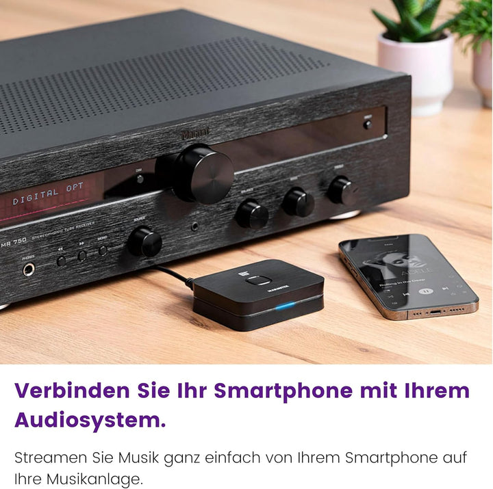 Bluetooth Audio Empfänger - Marmitek BoomBoom 93 - aptX & aptX Low Latency - Digitaler Audioausgang